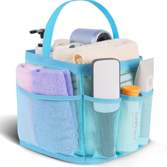 Picture of EUDELE Mesh Shower Caddy Portable, 8-Pocket Large Capacity, Quick Dry, Easy Clean, Ideal for Beach, Swimming, Gym, Travel