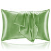 Picture of BEDELITE Satin Pillowcase for Hair and Skin, King Pillow Cases Set of 2 Pack, Super Soft Silky Sage Green Pillow Case with Envelope Closure (20x40 Inches)