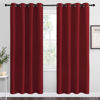 Picture of NICETOWN Christmas Blackout Curtain Panel Grommet - Home Decorations Thermal Insulated Solid Grommet Top Blackout Living Room Panels/Drapes for Gift (Burgundy Red, 1 Pair, 55 x 78-Inch)