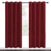 Picture of NICETOWN Christmas Blackout Curtain Panel Grommet - Home Decorations Thermal Insulated Solid Grommet Top Blackout Living Room Panels/Drapes for Gift (Burgundy Red, 1 Pair, 55 x 78-Inch)
