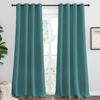 Picture of NICETOWN Blackout Curtains for Kids Room - Triple Weave Microfiber Home Thermal Insulated Solid Ring Top Blackout Panels/Drapes for Bedroom(Sea Teal, Set of 2, 55 x 96 Inch)