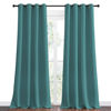 Picture of NICETOWN Blackout Curtains for Kids Room - Triple Weave Microfiber Home Thermal Insulated Solid Ring Top Blackout Panels/Drapes for Bedroom(Sea Teal, Set of 2, 55 x 96 Inch)