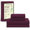 Picture of LANE LINEN 100% Organic Cotton Full Sheets Set, 4-Piece Pure Organic Cotton Percale Sheets, Long Staple Cotton Sheets, Ultra Soft Bedding Sheets, Breathable,Fits Mattress Upto 15" Deep - Windsor Wine