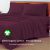 Picture of LANE LINEN 100% Organic Cotton Full Sheets Set, 4-Piece Pure Organic Cotton Percale Sheets, Long Staple Cotton Sheets, Ultra Soft Bedding Sheets, Breathable,Fits Mattress Upto 15" Deep - Windsor Wine