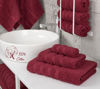 Picture of American Soft Linen Premium 3 Piece Towel Set, 1 Bath Towel 1 Hand Towel 1 Washcloth, 100% Cotton Turkish Towels for Bathroom, Bordeaux Red Towel Set
