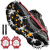 Picture of Crampons Ice Cleats Traction Snow Grips for Boots Shoes Women Men Anti Slip 19 Stainless Steel Spikes Safe Protect for Hiking Fishing Walking Climbing Mountaineering