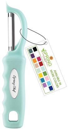 Picture of Spring Chef Premium Swivel Vegetable Peeler, Soft Grip Handle and Ultra Sharp Stainless Steel Blades - Perfect Kitchen Peeler For Veggie, Fruit, Potato, Carrot, Apple - Mint