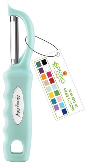 Picture of Spring Chef Premium Swivel Vegetable Peeler, Soft Grip Handle and Ultra Sharp Stainless Steel Blades - Perfect Kitchen Peeler For Veggie, Fruit, Potato, Carrot, Apple - Mint
