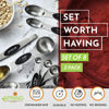 Picture of Spring Chef Stainless Steel Magnetic Measuring Spoons Set of 8 with Leveler, Dual Sided Metal Teaspoon & Tablespoon Measuring Spoons, Nesting Kitchen Gadgets for Baking & Cooking - 2 Pack - Black