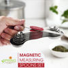 Picture of Spring Chef Red Stainless Steel Magnetic Measuring Spoons Set of 8 with Leveler, Dual Sided Nesting Teaspoon & Tablespoon Measuring Spoons, Kitchen Gadgets for Baking & Cooking, Fits in Spice Jars
