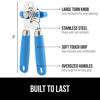 Picture of The Original Gorilla Grip Heavy Duty Stainless Steel Smooth Edge Manual Can Opener and Bottle Openers, Soft Handle, Rust Proof Oversized Handheld Easy Turn Knob, Multifunctional Kitchen Tool, Aqua