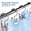 Picture of Titanker Shower Curtain Hooks Rings, Rust-Resistant Metal Double Glide Shower Hooks for Bathroom Shower Rods Curtains, Set of 12 Hooks - Neutral Gray