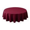 Picture of Biscaynebay Textured Fabric Christmas Tablecloths Round 60", Burgundy Water Resistant Table Cloth for Dining, Kitchen, Wedding, Parties etc. Machine Washable