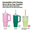 Picture of Replacement Straw Compatible with Stanley 40 oz 30 oz Cup Tumbler, 6 Pack Reusable Straw with Cleaning Brush, Plastic, Color, Dishwasher Safe