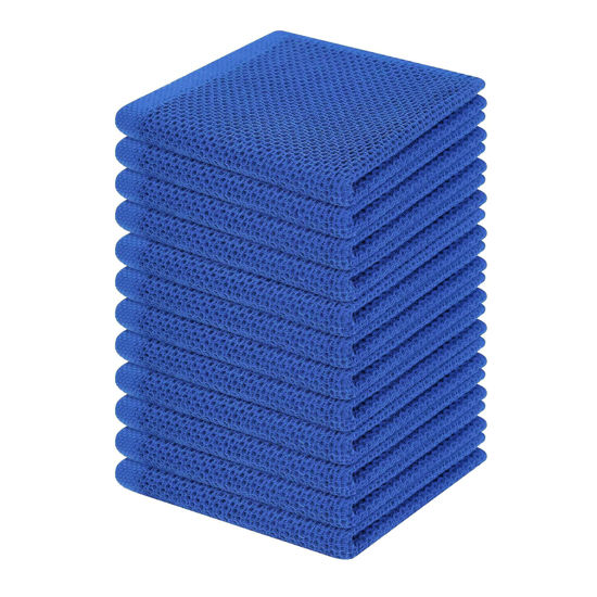 Picture of Homaxy 100% Cotton Waffle Weave Kitchen Dish Cloths, Ultra Soft Absorbent Quick Drying Dish Towels, 12 x 12 Inches, 12-Pack, Blueberry