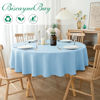 Picture of Biscaynebay Textured Fabric Round Tablecloths 70" for Tables' Diameters from 30" to 48", Light Blue Water Resistant Tablecloths for Dining, Kitchen, Wedding, Parties etc. Machine Washable