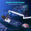 Picture of FIFINE Boom Arm Mic Stand, Low Profile Microphone Arm Stand, Podcast Mic Boom Arm with Desk Mount, Cable Channels Management, Metal Boom Arm White for Recording/Streaming/Gaming/Home Office-BM88W