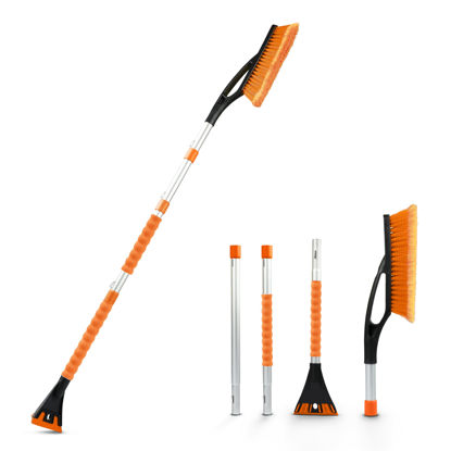 Picture of EcoNour 57" Detachable Snow Brush with Ice Scraper for Car Windshield and Window | 4-in-1 Design, Scratch-Free Bristles, EVA Foam Grip | Perfect Snow Accessories for SUVs, Trucks, and Jeeps