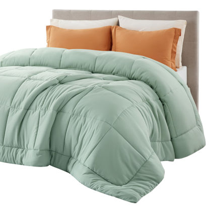 Picture of Bedsure Comforter Duvet Insert - Quilted Comforters Queen Size, All Season Duvet, Down Alternative Bedding, with 8 Tabs, Gifts for Women/Men, Sage Green, Queen 88 x 88 Inches