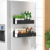 Picture of HuggieGems 2 Pack Magnetic Spice Storage Rack Organizer for Refrigerator and Oven, Black Fridge Organizers and Storage