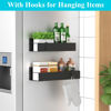 Picture of HuggieGems 2 Pack Magnetic Spice Storage Rack Organizer for Refrigerator and Oven, Black Fridge Organizers and Storage