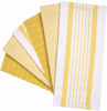 Picture of Premium Kitchen Towels 20”x 28”- 6 Pack| Large Cotton Kitchen Towels | Hand Towels for Kitchen | Flat & Terry Towel | Dish Towels | Highly Absorbent Tea Towels Set with Hanging Loop | Yellow Striped