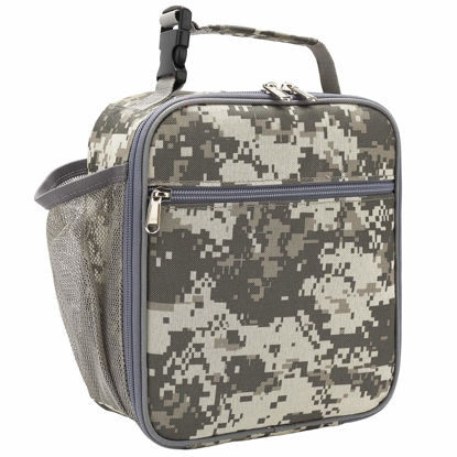 Picture of FlowFly Lunch box Insulated Soft Bag Mini Cooler Back to School Thermal Meal Tote Kit for Girls, Boys,DigitalCamo