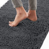 Picture of Gorilla Grip Bath Rug Mat 36x24, Thick Soft Absorbent Chenille, Rubber Backing Quick Dry Microfiber Mats, Machine Washable Rugs for Shower Floor, Bathroom Runner Bathmat Accessories Decor, Charcoal
