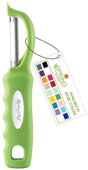 Picture of Spring Chef Premium Swivel Vegetable Peeler, Soft Grip Handle and Ultra Sharp Stainless Steel Blades - Perfect Kitchen Peeler For Veggie, Fruit, Potato, Carrot, Apple - Green