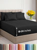 Picture of Extra Deep Cal King Sheet Set - 6 Piece Breathable & Cooling Sheets - Hotel Luxury Bed Sheets Set - Easy & Secure Fit - Soft, Wrinkle Free & Comfy Sheets Set - Black Sheet Set with Extra Deep Pockets