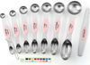 Picture of Spring Chef Stainless Steel Magnetic Measuring Spoons Set of 8 with Leveler, Dual Sided Teaspoon & Tablespoon Measuring Spoons with Strong Magnets, Kitchen Gadgets for Baking & Cooking - Pink Lemonade