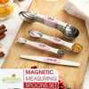 Picture of Spring Chef Stainless Steel Magnetic Measuring Spoons Set of 8 with Leveler, Dual Sided Teaspoon & Tablespoon Measuring Spoons with Strong Magnets, Kitchen Gadgets for Baking & Cooking - Pink Lemonade