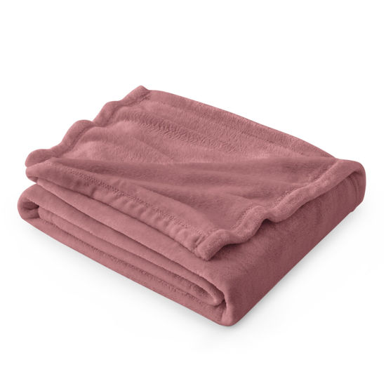 Picture of Bedsure Fleece Throw Blanket for Couch Rose Pink - Lightweight Plush Fuzzy Cozy Soft Blankets and Throws for Sofa, 50x60 inches