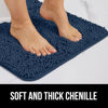 Picture of Gorilla Grip Bath Rug Mat 42x24, Thick Soft Absorbent Chenille, Rubber Backing Quick Dry Microfiber Mats, Machine Washable Rugs for Shower Floor, Bathroom Runner Bathmat Accessories Decor, Navy Blue