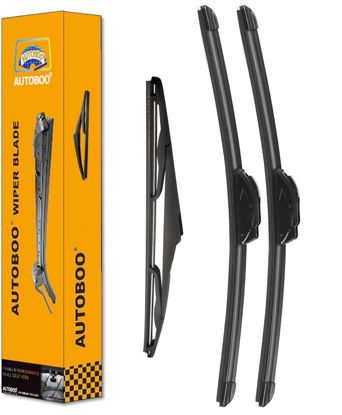 Picture of AUTOBOO 15"+15" Windshield Wipers with 13 Inch Rear Wiper Blade Replacement for Jeep wrangler JK 2008-2018,Jeep wrangler 2007-2017-Original Factory Quality (Pack of 3)