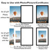 Picture of JCJMY 11x17 Picture Frame Black with 8x10 Mat, Display Photo 8x10 with Mat or 11 x 17 Without Mat, Wall Hanging Large 11x17 Poster Frame with Shatter Resistant Plexiglass, Black