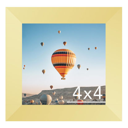 Picture of JCJMY 4x4 Picture Frame Gold for Wall Hanging or Tabletop, Wall Mounting Horizontally or Vertically, 4 x 4 Wall Gallery Poster Photo Frame with Shatter Resistant Plexiglass, Gold