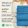 Picture of Extra Deep King Sheet Set - 6 Piece Breathable & Cooling Sheets - Hotel Luxury Bedding Set with 18-24 Inch Extra Deep Pockets - Easy Fit - Super Soft, Wrinkle Free and Comfy - Denim Blue, King Size