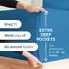 Picture of Extra Deep King Sheet Set - 6 Piece Breathable & Cooling Sheets - Hotel Luxury Bedding Set with 18-24 Inch Extra Deep Pockets - Easy Fit - Super Soft, Wrinkle Free and Comfy - Denim Blue, King Size