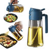 Picture of TrendPlain 16oz/470ml Olive Oil Sprayer for Cooking - 2 in 1 Olive Oil Dispenser for Kitchen Gadgets, Air Fryer, Salad, and BBQ - Navy