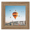 Picture of JCJMY 4x4 Picture Frame Rustic Brown for Wall Hanging or Tabletop, Wall Mounting Horizontally or Vertically, 4 x 4 Wall Gallery Poster Photo Frame with Shatter Resistant Plexiglass, Rustic Brown