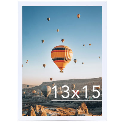 Picture of JCJMY 13x15 Picture Frame White for Wall Hanging, Wall Mounting Horizontally or Vertically, 13 x 15 Wall Gallery Poster Photo Frame with Shatter Resistant Plexiglass, White