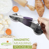 Picture of Spring Chef Purple Stainless Steel Magnetic Measuring Spoons Set of 8 with Leveler, Dual Sided Metal Teaspoon & Tablespoon Measuring Spoons, Kitchen Gadgets for Baking & Cooking, Fits in Spice Jars