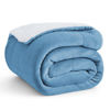 Picture of Bedsure Sherpa Fleece Throw Blanket Twin Size for Couch - Thick and Warm Blanket for Winter, Soft Fuzzy Plush Twin Blanket for All Seasons, Washed Blue, 60x80 Inches