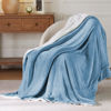 Picture of Bedsure Sherpa Fleece Throw Blanket Twin Size for Couch - Thick and Warm Blanket for Winter, Soft Fuzzy Plush Twin Blanket for All Seasons, Washed Blue, 60x80 Inches
