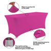 Picture of IVAPUPU 2 Pack 8FT Table Cloth for Rectangular Fitted Events Stretch Fuchsia Table Covers Washable Table Cover Spandex Tablecloth Table Protector for Party, Wedding, Cocktail, Banquet, Festival