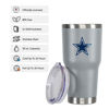 Picture of FOCO Dallas Cowboys NFL Team Logo 30 oz Tumbler - Gray