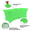 Picture of IVAPUPU 2 Pack 8FT Table Cloth for Rectangular Fitted Events Stretch Green Table Covers Washable Table Cover Spandex Tablecloth Table Protector for Party, Wedding, Cocktail, Banquet, Festival
