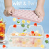 Picture of WIBIMEN Ice Cube Tray with Lid and Bin - Round Ice Trays for Freezer with Lid - Ice Cube Trays for Freezer with Ice Container (1"-2PACK Pink)