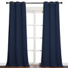 Picture of NICETOWN Window Drapes Long Curtains - Living Room Panels Grommet Top Window Treatment for Hall & Guest Room (Navy, 42 inches Wide x 90 inches Long, 2 Pieces)